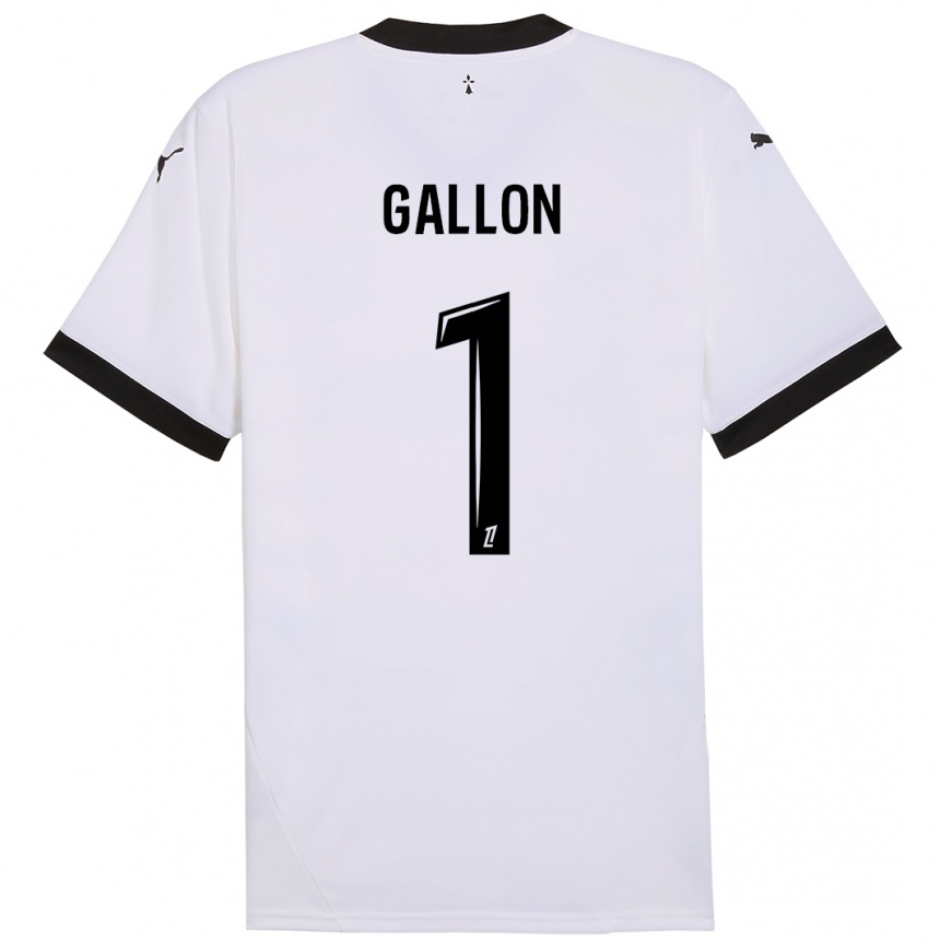 Kids Football Gauthier Gallon #1 White Black Away Jersey 2024/25 T-Shirt Uk