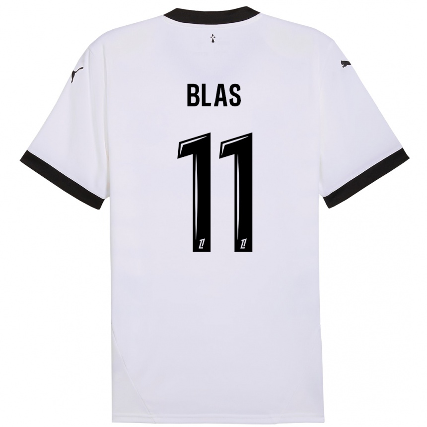 Kids Football Ludovic Blas #11 White Black Away Jersey 2024/25 T-Shirt Uk