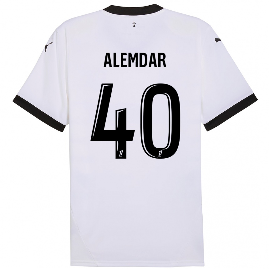 Kids Football Doğan Alemdar #40 White Black Away Jersey 2024/25 T-Shirt Uk