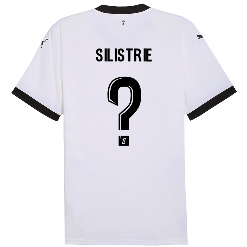 Kids Football Mathys Silistrie #0 White Black Away Jersey 2024/25 T-Shirt Uk