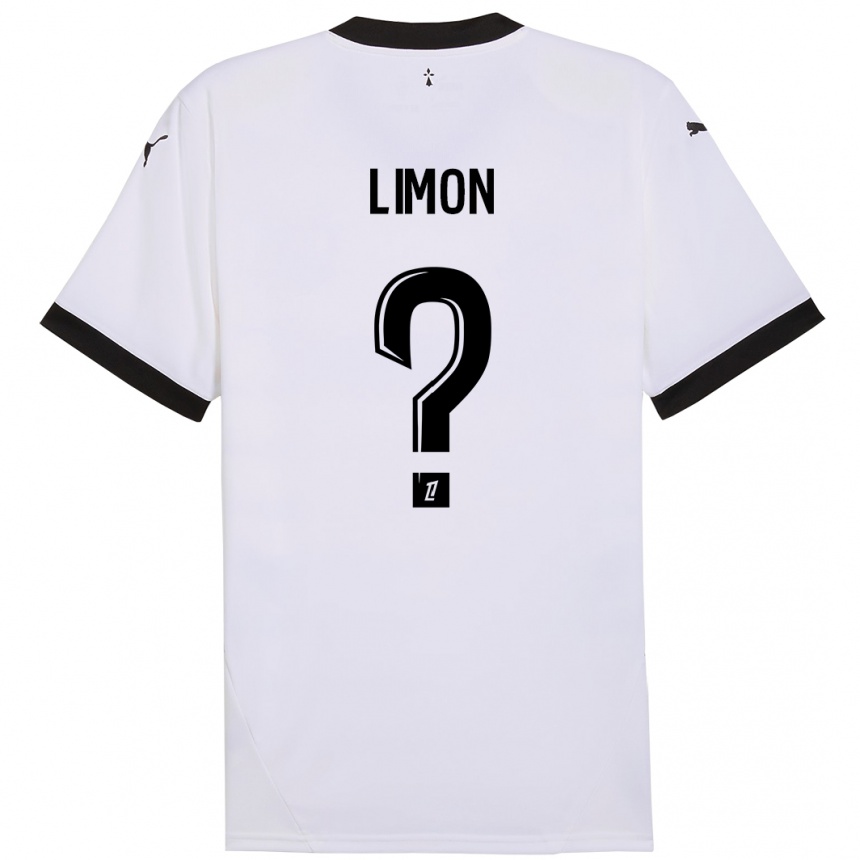 Kids Football Paolo Limon #0 White Black Away Jersey 2024/25 T-Shirt Uk