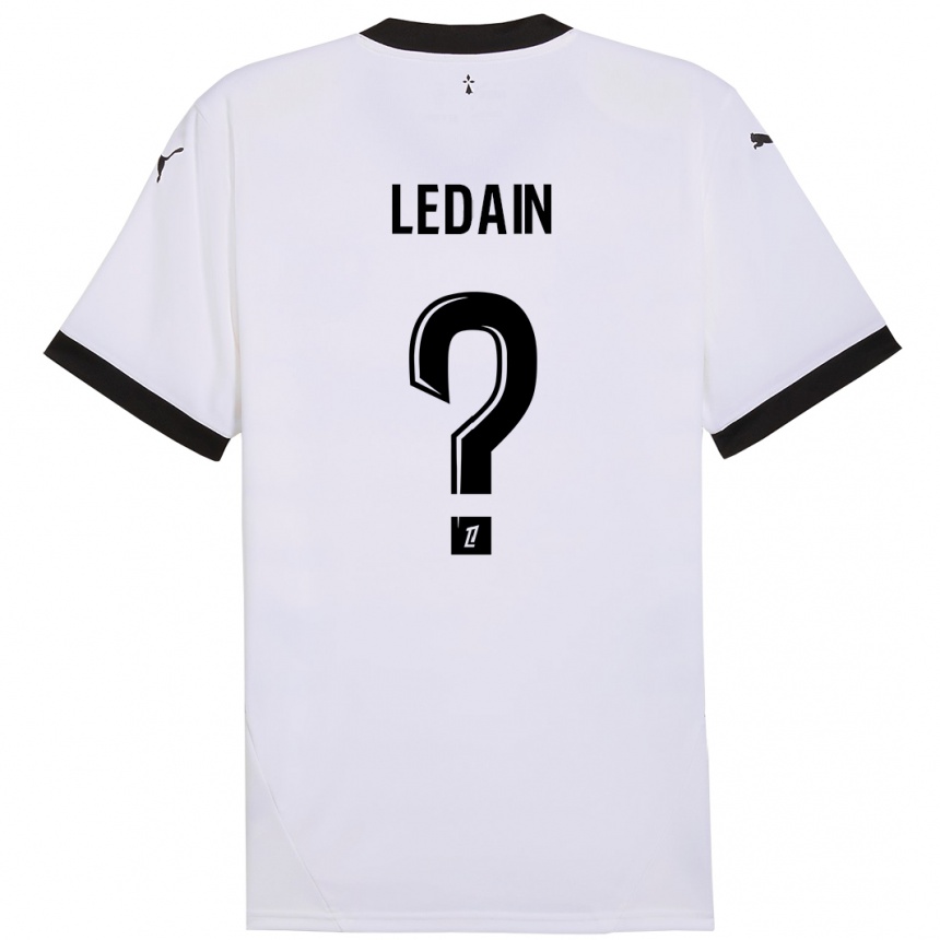 Kids Football Samuel Ledain #0 White Black Away Jersey 2024/25 T-Shirt Uk