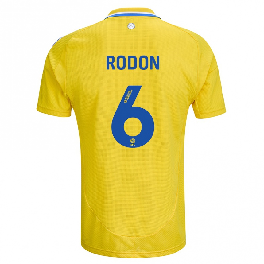 Kids Football Joe Rodon #6 Yellow Blue Away Jersey 2024/25 T-Shirt Uk