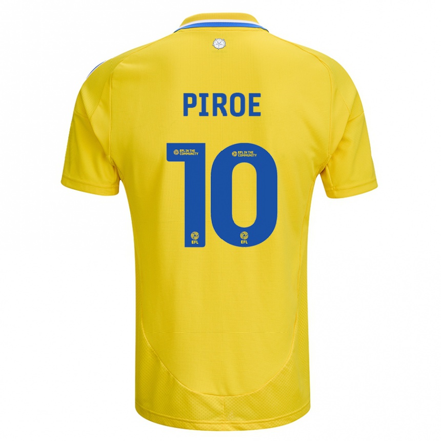 Kids Football Joël Piroe #10 Yellow Blue Away Jersey 2024/25 T-Shirt Uk