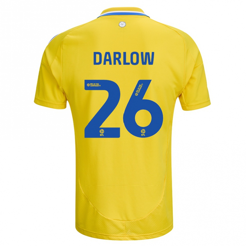 Kids Football Karl Darlow #26 Yellow Blue Away Jersey 2024/25 T-Shirt Uk