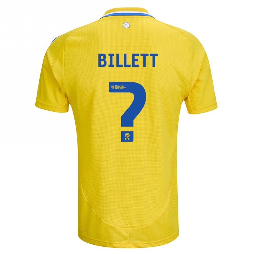 Kids Football Joe Billett #0 Yellow Blue Away Jersey 2024/25 T-Shirt Uk