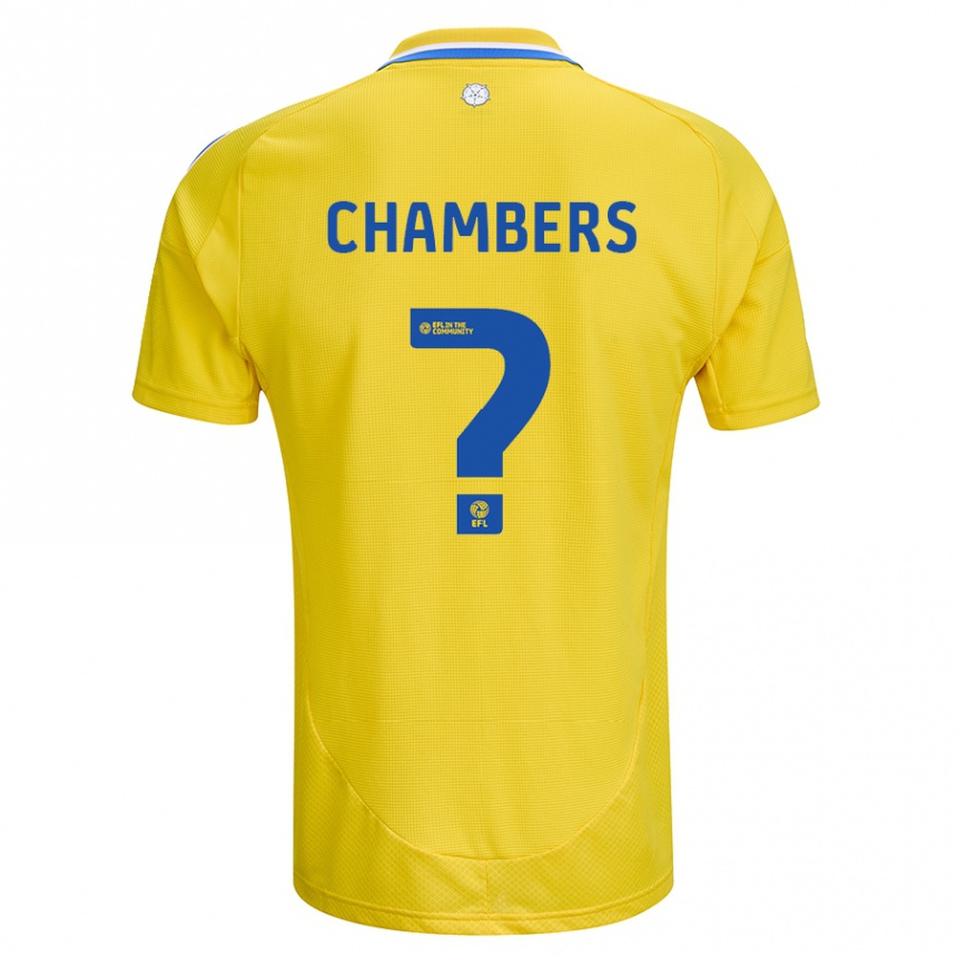 Kids Football Sam Chambers #0 Yellow Blue Away Jersey 2024/25 T-Shirt Uk