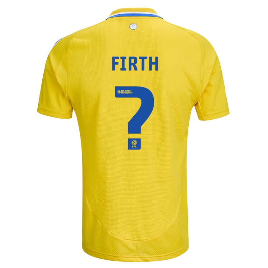 Kids Football Will Firth #0 Yellow Blue Away Jersey 2024/25 T-Shirt Uk