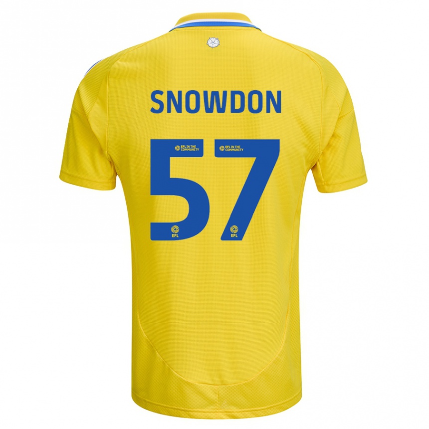 Kids Football Joe Snowdon #57 Yellow Blue Away Jersey 2024/25 T-Shirt Uk