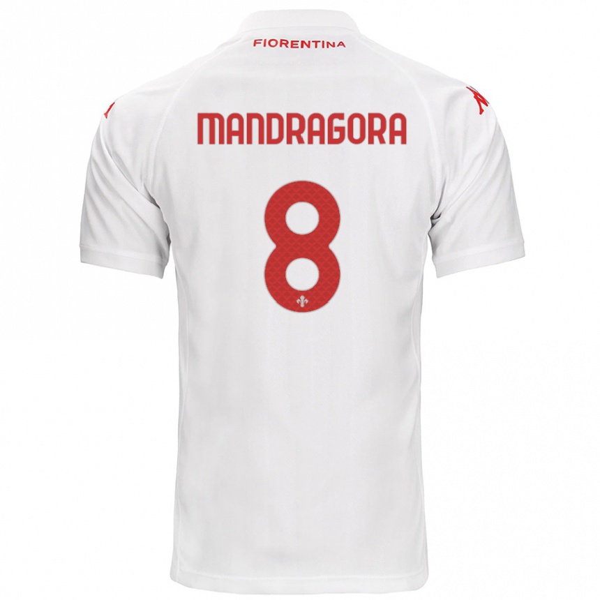 Kids Football Rolando Mandragora #8 White Away Jersey 2024/25 T-Shirt Uk