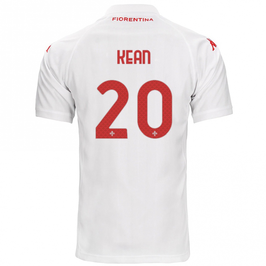 Kids Football Moise Kean #20 White Away Jersey 2024/25 T-Shirt Uk