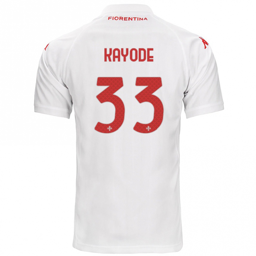 Kids Football Michael Kayode #33 White Away Jersey 2024/25 T-Shirt Uk