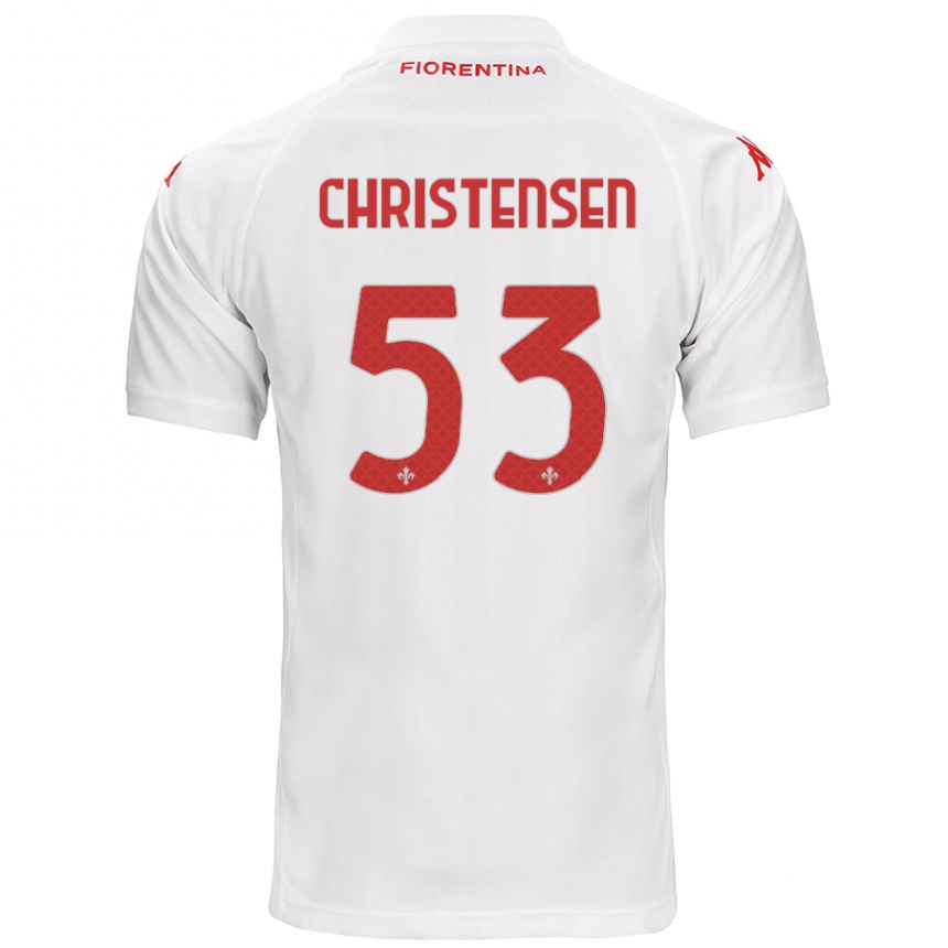 Kids Football Oliver Christensen #53 White Away Jersey 2024/25 T-Shirt Uk