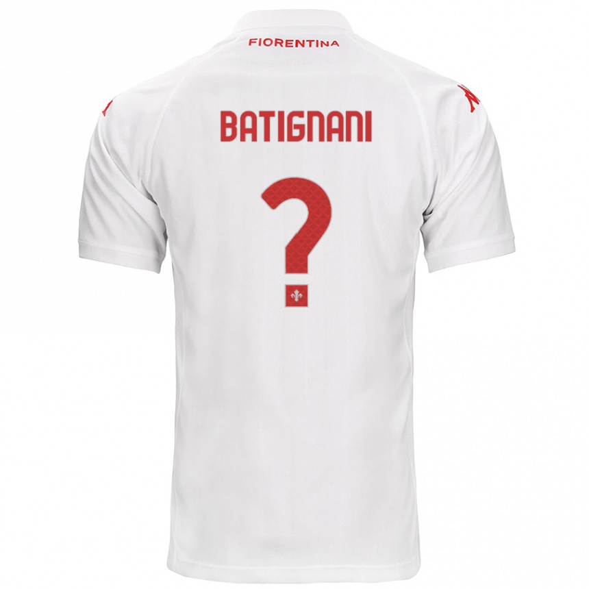 Kids Football Francesco Batignani #0 White Away Jersey 2024/25 T-Shirt Uk