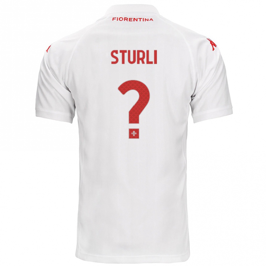 Kids Football Edoardo Sturli #0 White Away Jersey 2024/25 T-Shirt Uk