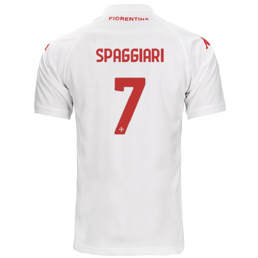 Kids Football Riccardo Spaggiari #7 White Away Jersey 2024/25 T-Shirt Uk