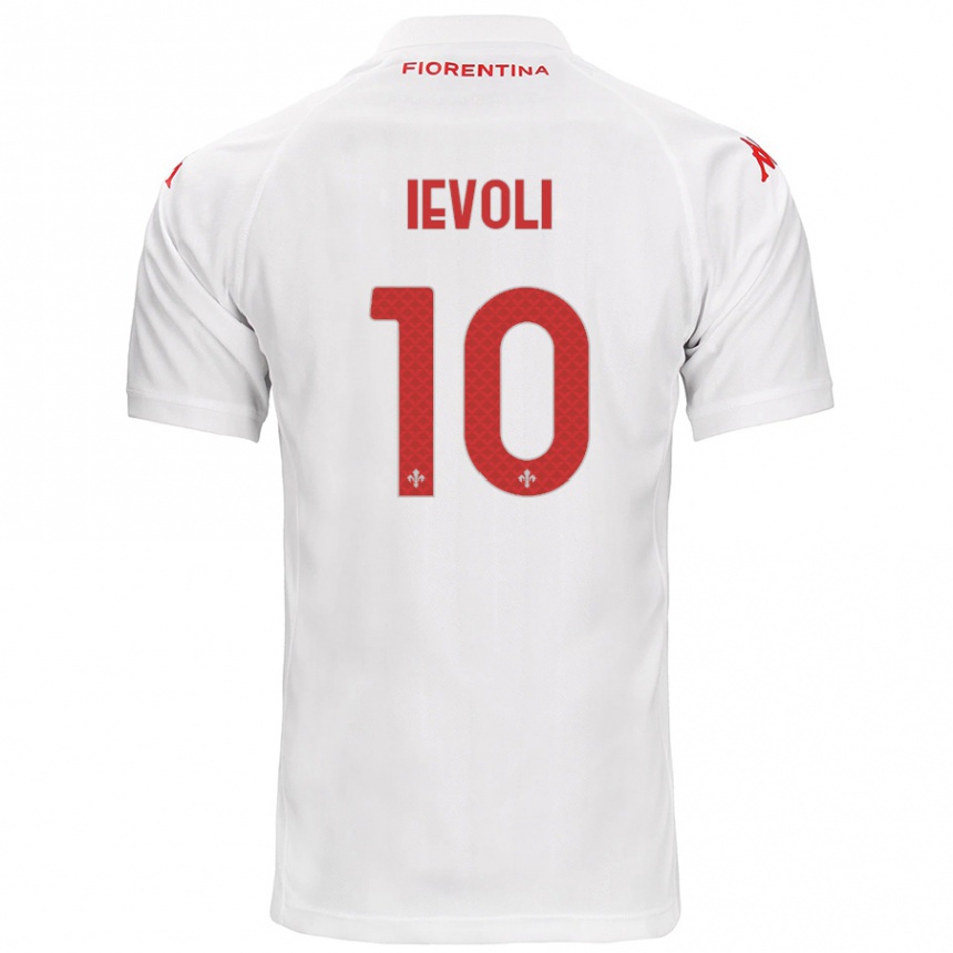 Kids Football Mattia Ievoli #10 White Away Jersey 2024/25 T-Shirt Uk