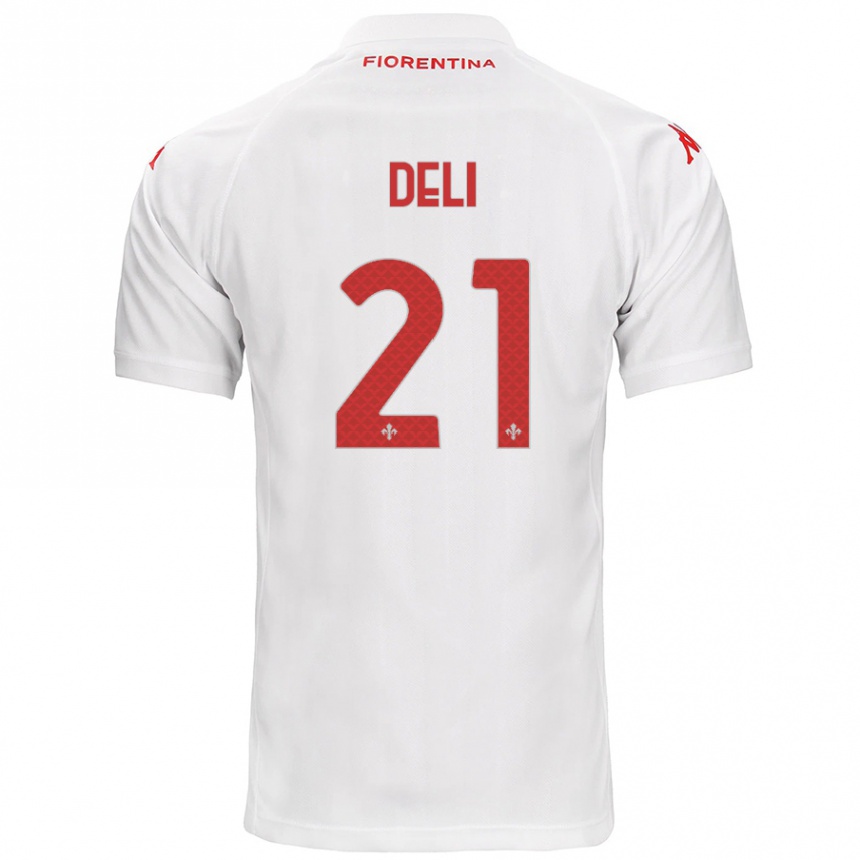 Kids Football Lapo Deli #21 White Away Jersey 2024/25 T-Shirt Uk