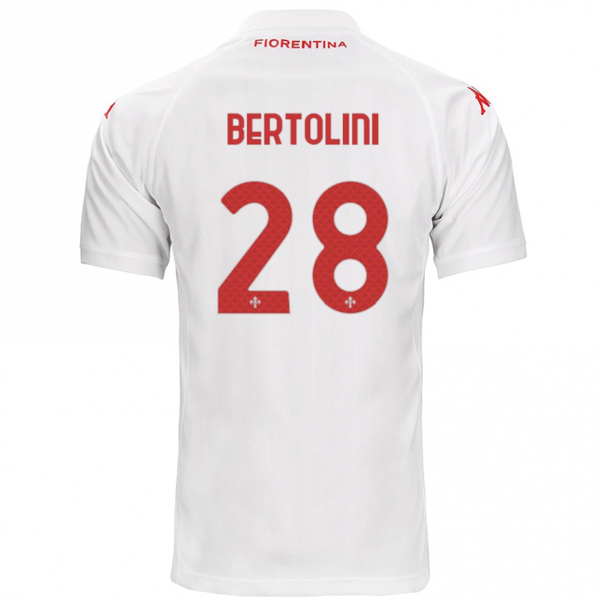 Kids Football Gabriele Bertolini #28 White Away Jersey 2024/25 T-Shirt Uk