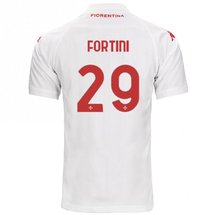 Kids Football Niccolò Fortini #29 White Away Jersey 2024/25 T-Shirt Uk