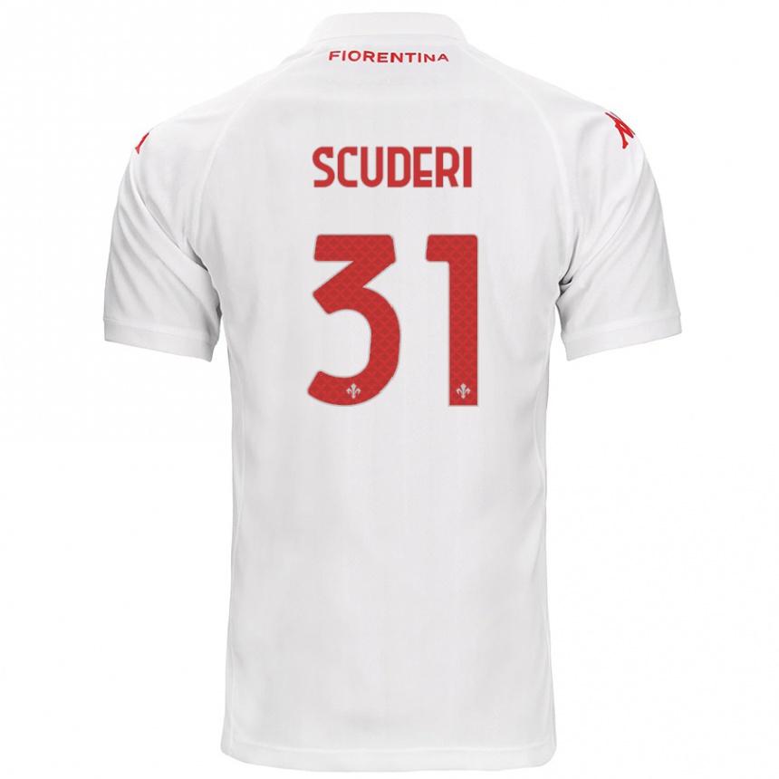 Kids Football Giulio Scuderi #31 White Away Jersey 2024/25 T-Shirt Uk