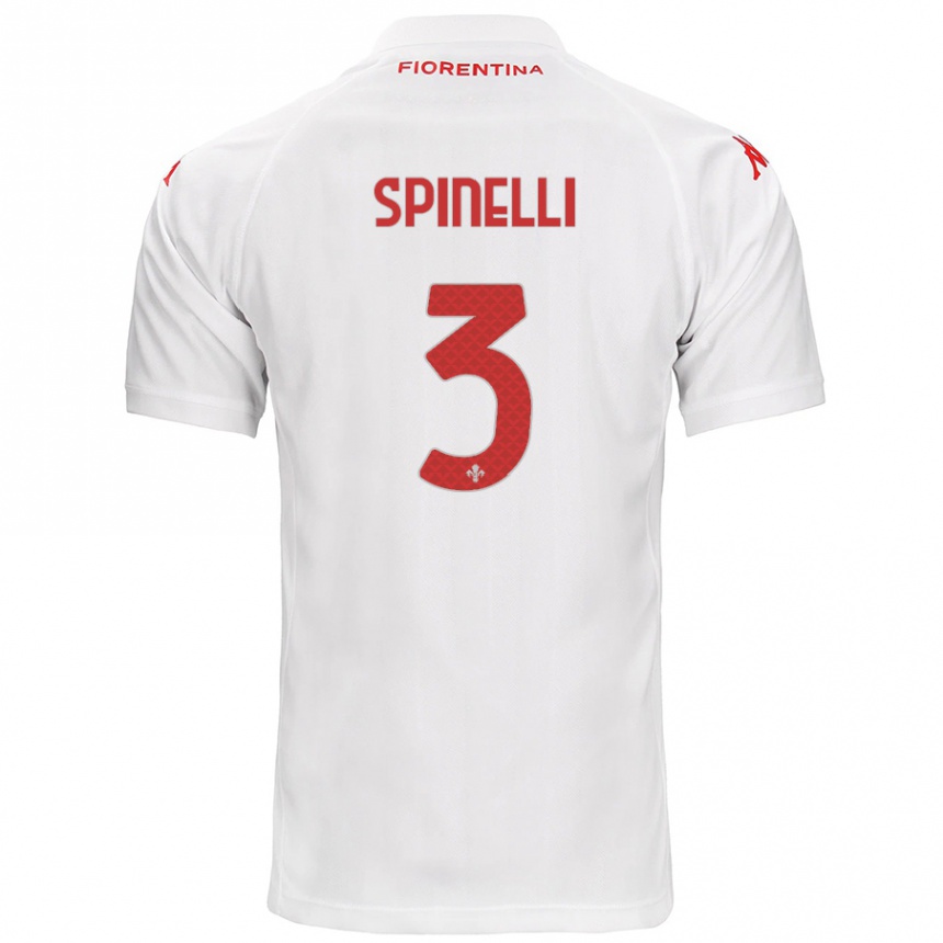 Kids Football Giorgia Spinelli #3 White Away Jersey 2024/25 T-Shirt Uk