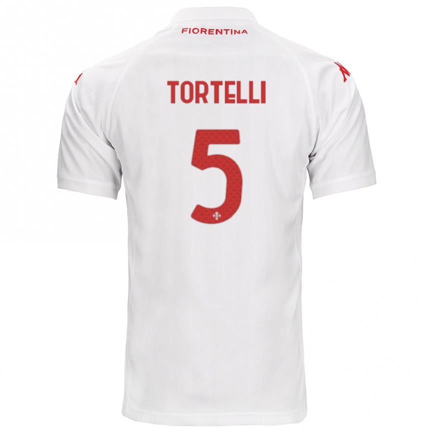 Kids Football Alice Tortelli #5 White Away Jersey 2024/25 T-Shirt Uk