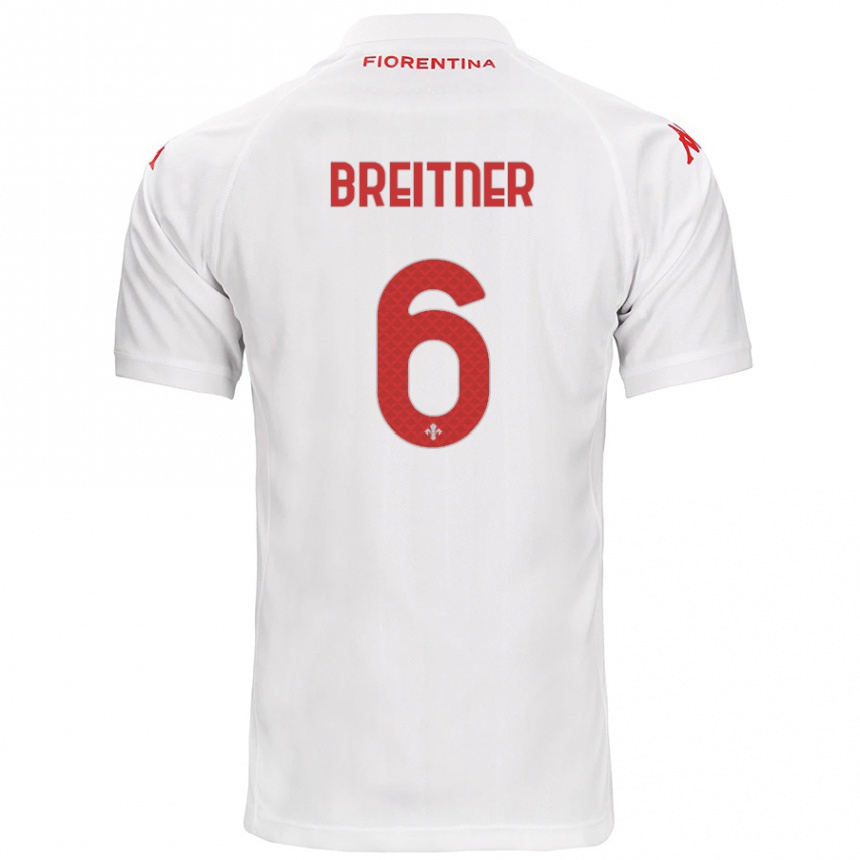 Kids Football Stephanie Breitner #6 White Away Jersey 2024/25 T-Shirt Uk