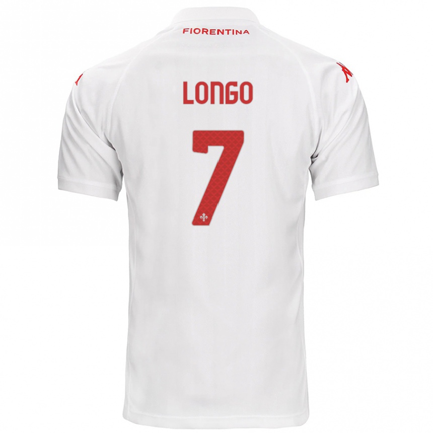 Kids Football Miriam Longo #7 White Away Jersey 2024/25 T-Shirt Uk