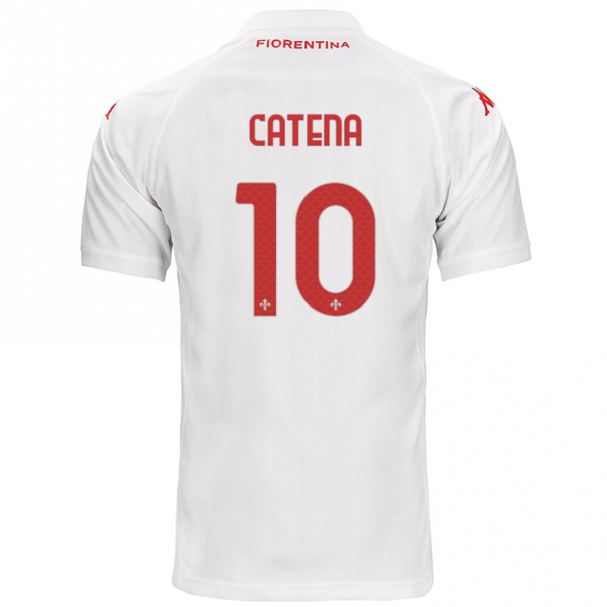 Kids Football Michaela Catena #10 White Away Jersey 2024/25 T-Shirt Uk