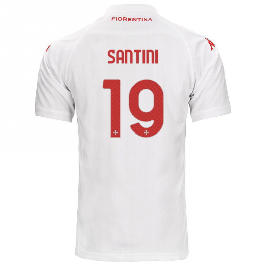 Kids Football Margherita Santini #19 White Away Jersey 2024/25 T-Shirt Uk