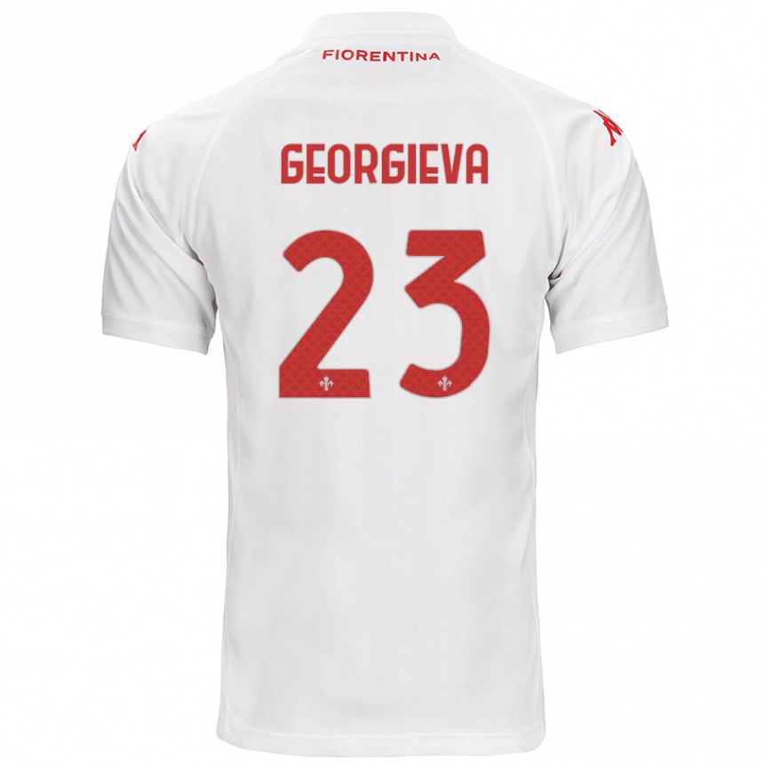 Kids Football Marina Georgieva #23 White Away Jersey 2024/25 T-Shirt Uk