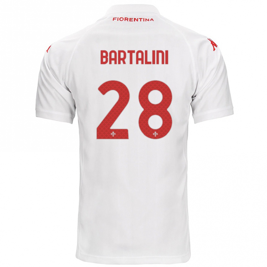 Kids Football Viola Bartalini #28 White Away Jersey 2024/25 T-Shirt Uk