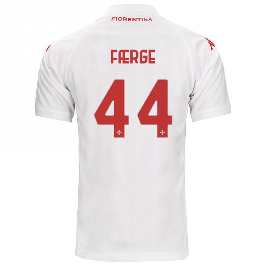 Kids Football Emma Færge #44 White Away Jersey 2024/25 T-Shirt Uk