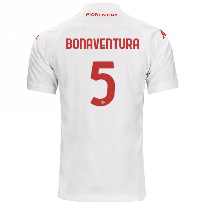 Kids Football Giacomo Bonaventura #5 White Away Jersey 2024/25 T-Shirt Uk