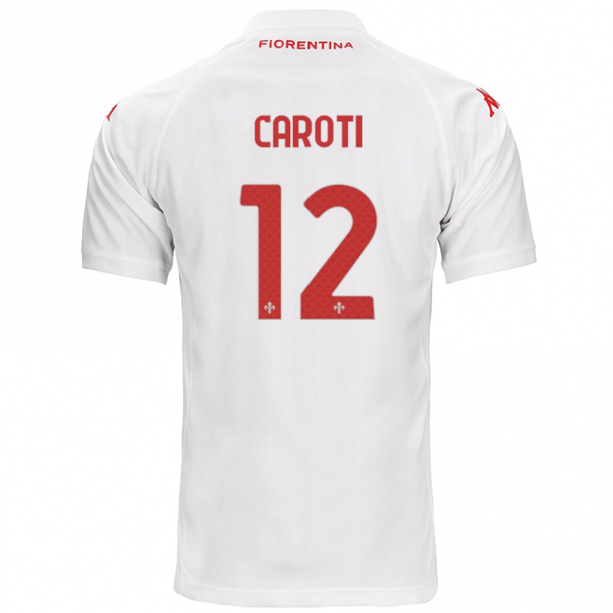 Kids Football Filippo Caroti #12 White Away Jersey 2024/25 T-Shirt Uk