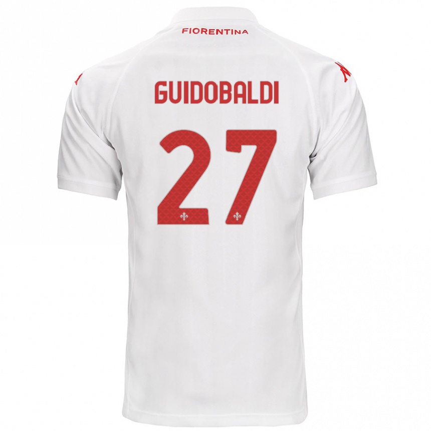 Kids Football Filippo Guidobaldi #27 White Away Jersey 2024/25 T-Shirt Uk