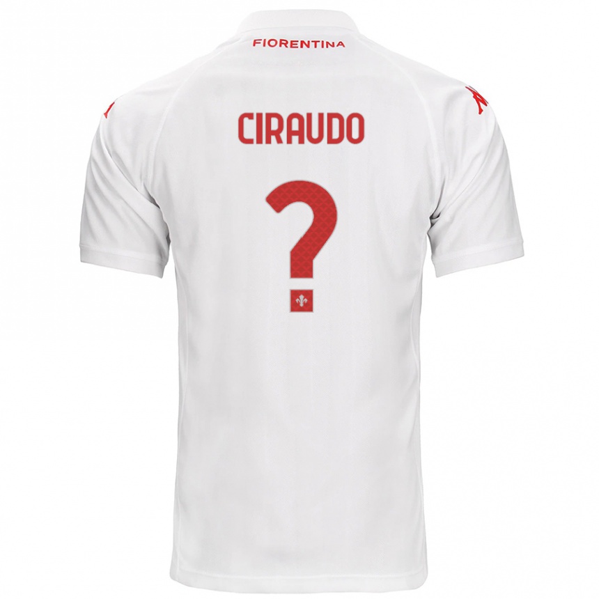 Kids Football Alessio Ciraudo #0 White Away Jersey 2024/25 T-Shirt Uk