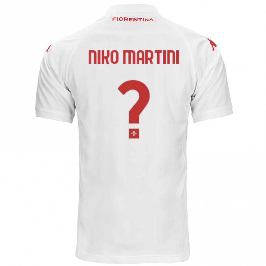 Kids Football Niko Martini #0 White Away Jersey 2024/25 T-Shirt Uk