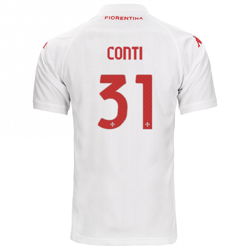 Kids Football Gabriele Conti #31 White Away Jersey 2024/25 T-Shirt Uk