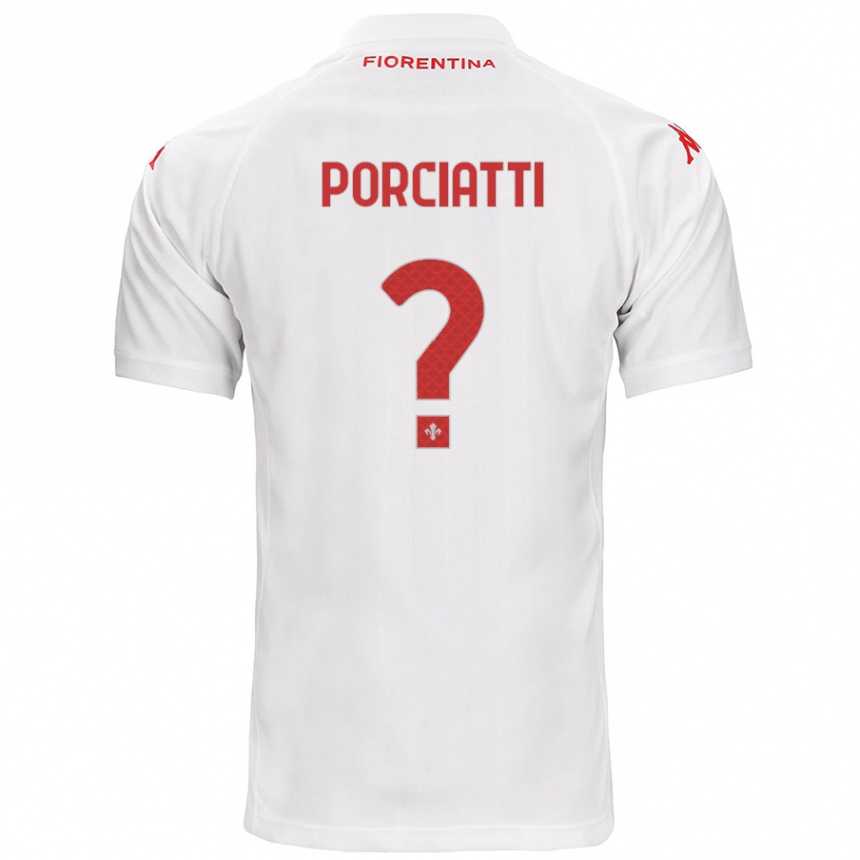 Kids Football Filippo Porciatti #0 White Away Jersey 2024/25 T-Shirt Uk