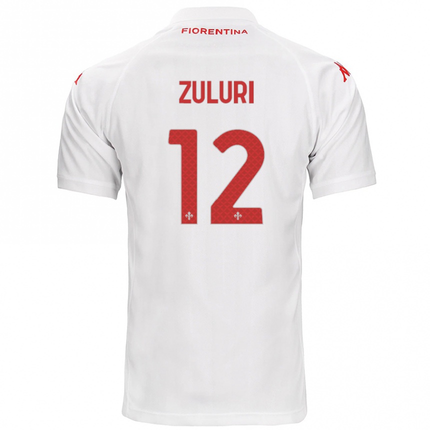 Kids Football Athena Zuluri #12 White Away Jersey 2024/25 T-Shirt Uk