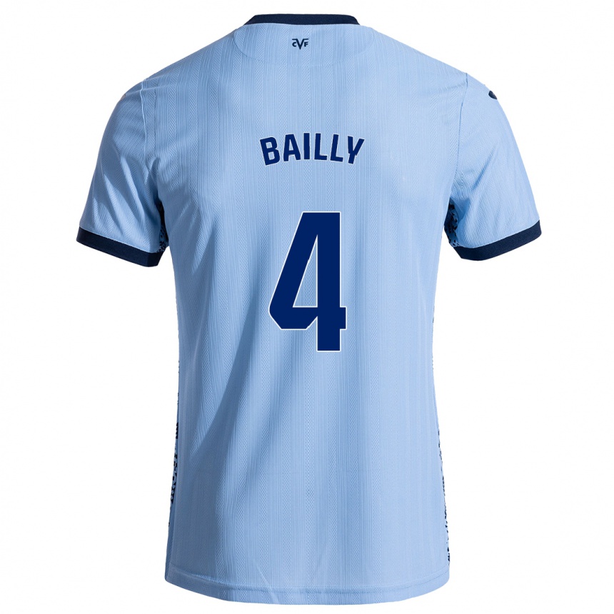 Kids Football Eric Bailly #4 Sky Blue Away Jersey 2024/25 T-Shirt Uk