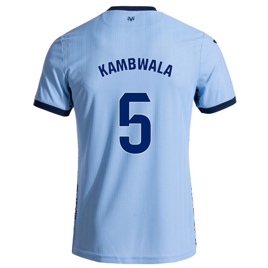 Kids Football Willy Kambwala #5 Sky Blue Away Jersey 2024/25 T-Shirt Uk