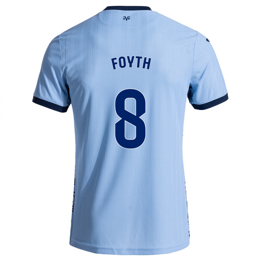 Kids Football Juan Foyth #8 Sky Blue Away Jersey 2024/25 T-Shirt Uk