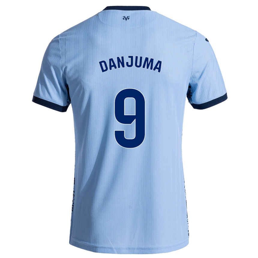 Kids Football Arnaut Danjuma #9 Sky Blue Away Jersey 2024/25 T-Shirt Uk