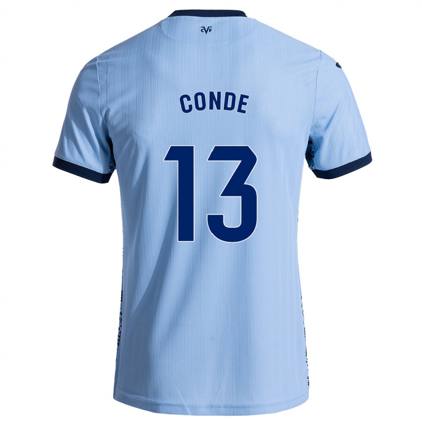 Kids Football Diego Conde #13 Sky Blue Away Jersey 2024/25 T-Shirt Uk