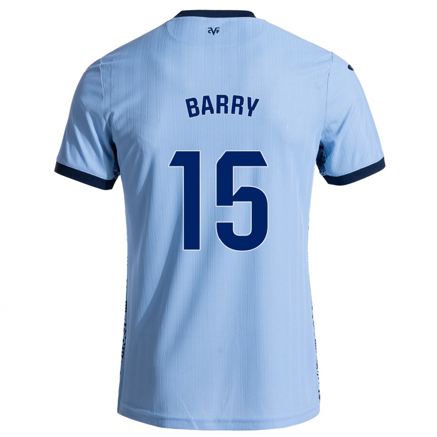 Kids Football Thierno Barry #15 Sky Blue Away Jersey 2024/25 T-Shirt Uk