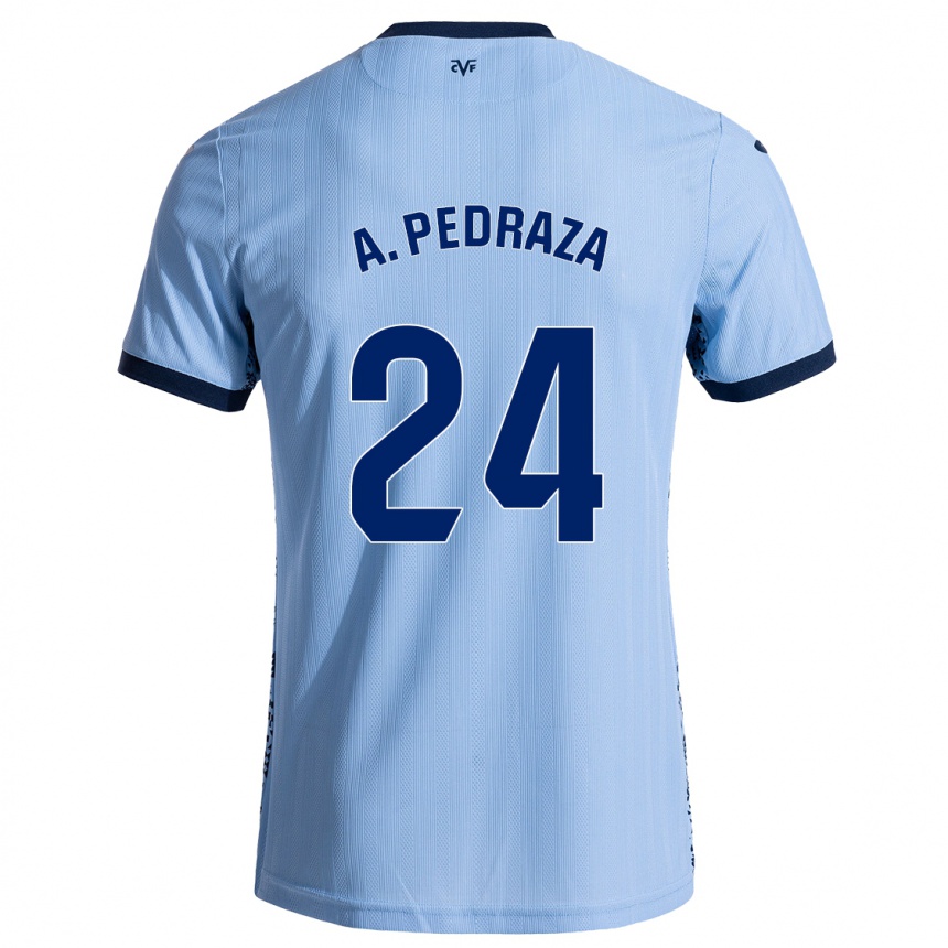 Kids Football Alfonso Pedraza #24 Sky Blue Away Jersey 2024/25 T-Shirt Uk