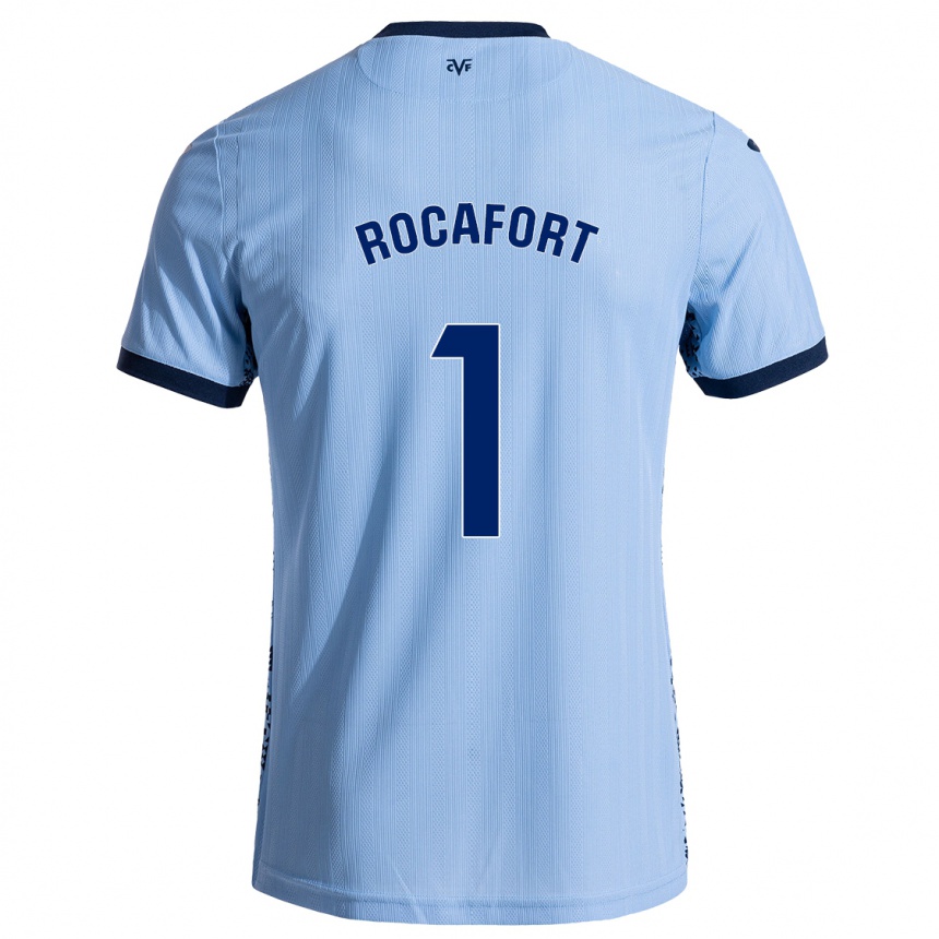 Kids Football Rodrigo Rocafort #1 Sky Blue Away Jersey 2024/25 T-Shirt Uk